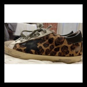 Almost new Golden Goose leopard calf hair Superstar.